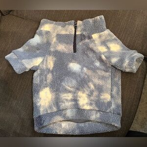 Offline by Aerie Blue Tie Dye Dog Fleece Quarter Zip